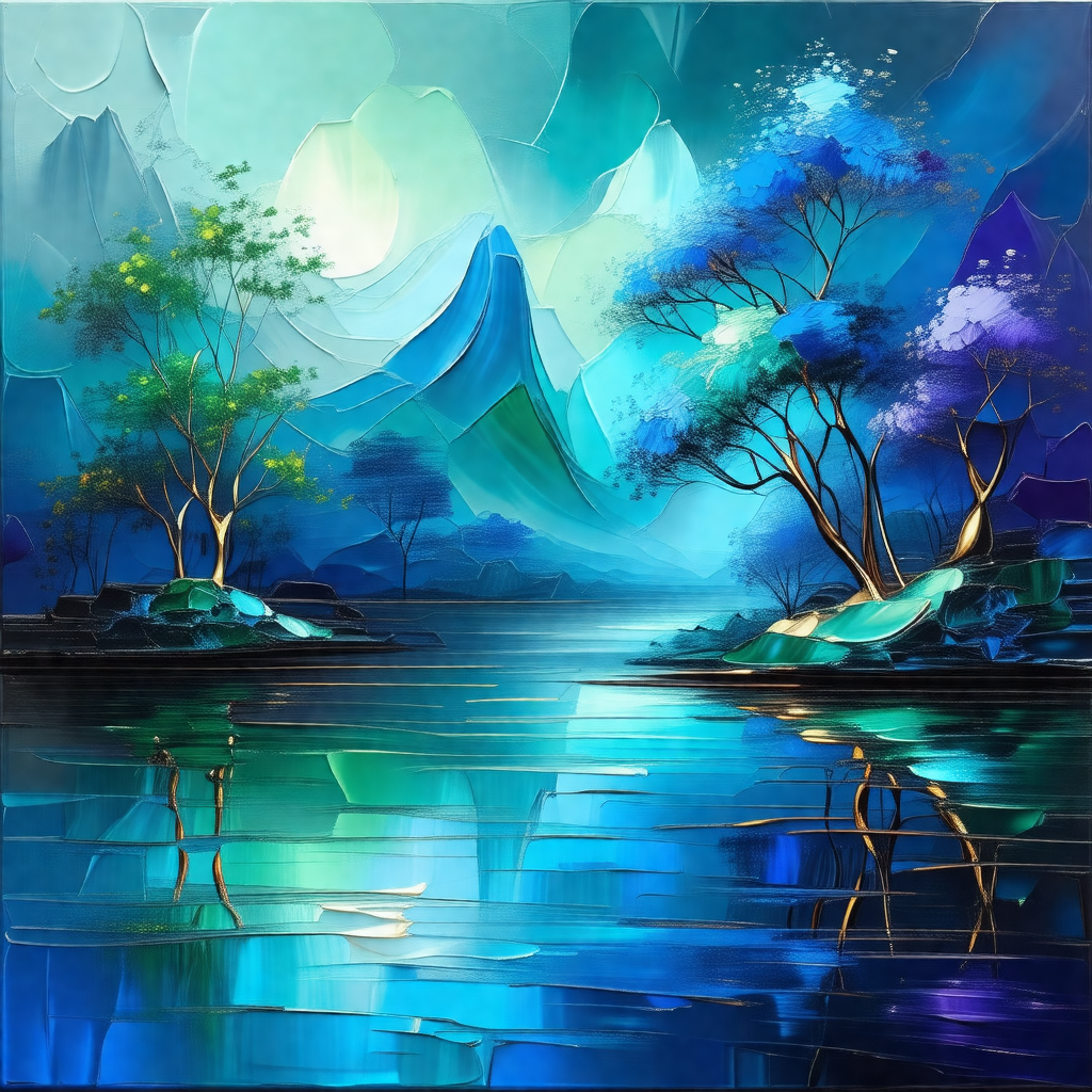Serene scene of a lake surrounded by trees