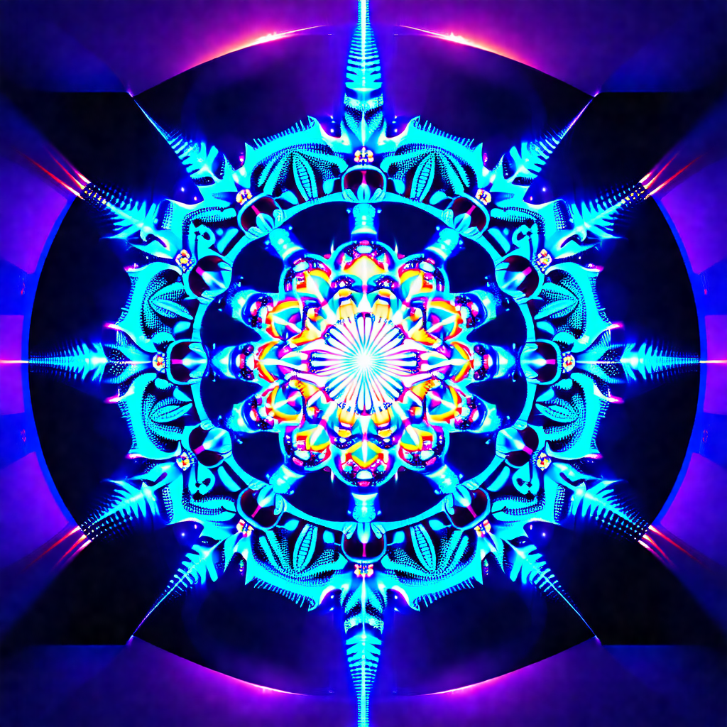 Close-up of a colorful, intricate design that resembles a...