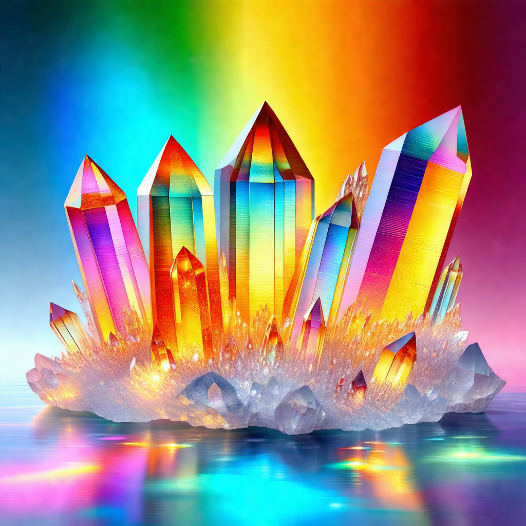 Colorful crystal structure, possibly a rainbow or a cryst...