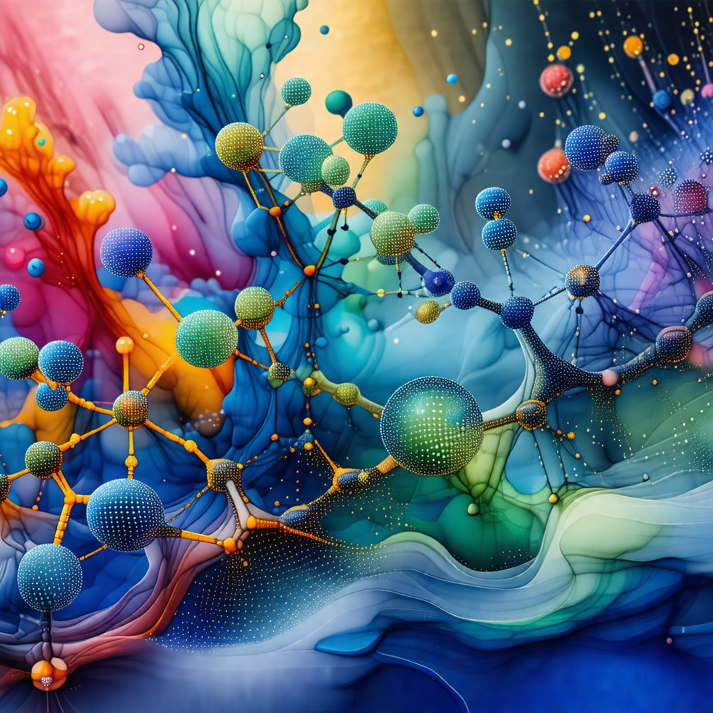 Colorful and detailed painting of a cell