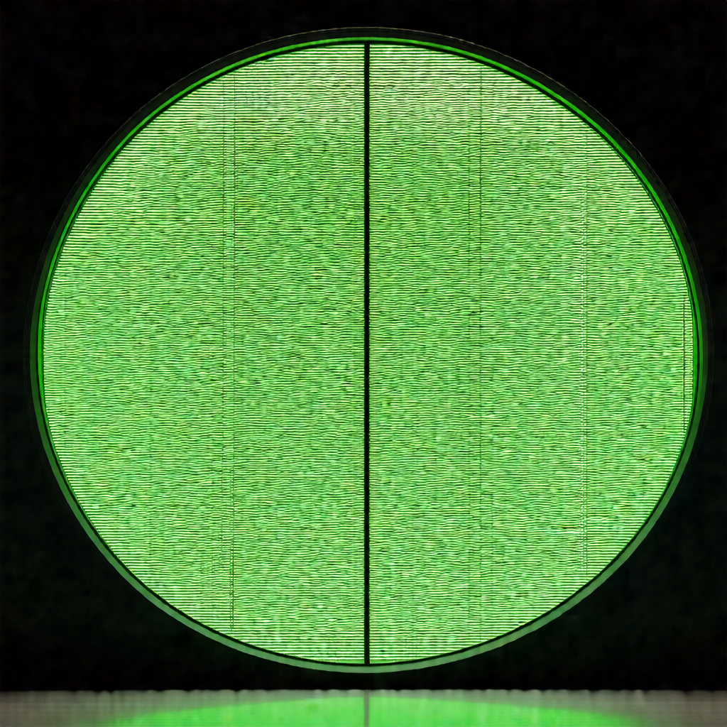 Green door with a large, round window in the middle