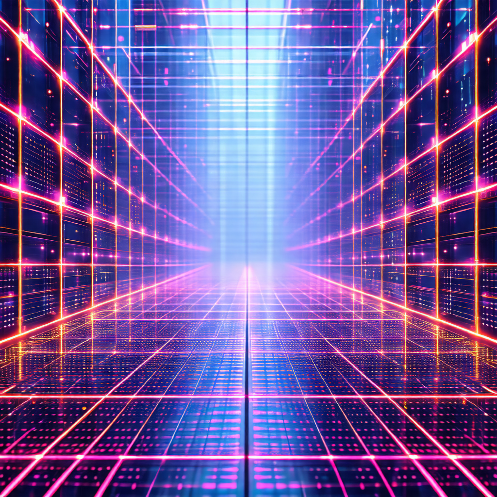 Futuristic, colorful, and abstract representation of a co...