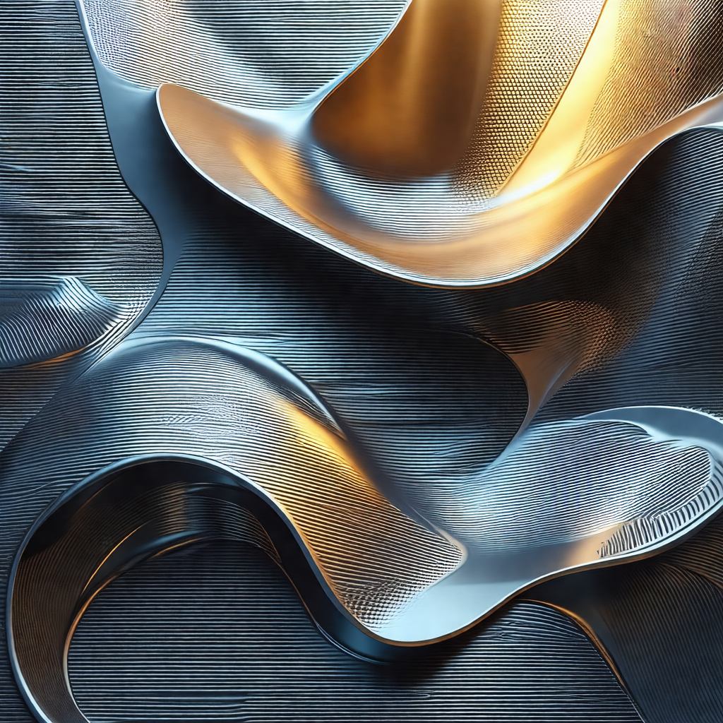Large, shiny metal sculpture that resembles a chair