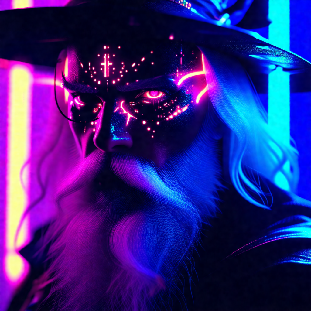 Man with a beard and a hat, wearing a black hat and a bla...