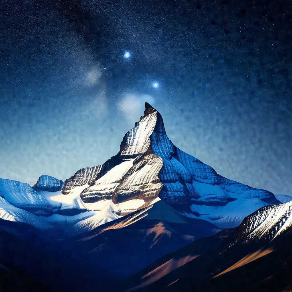 Majestic mountain with a snow-covered peak