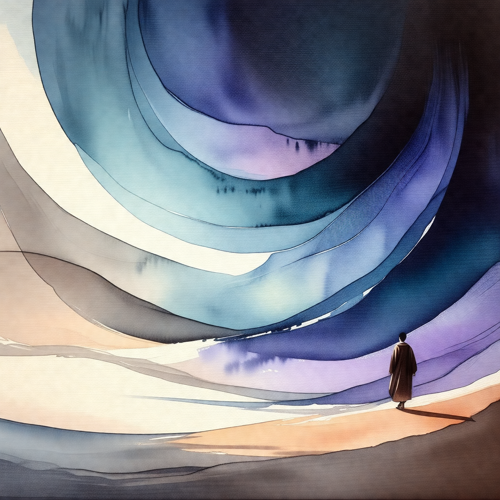 Person walking in a desert-like environment