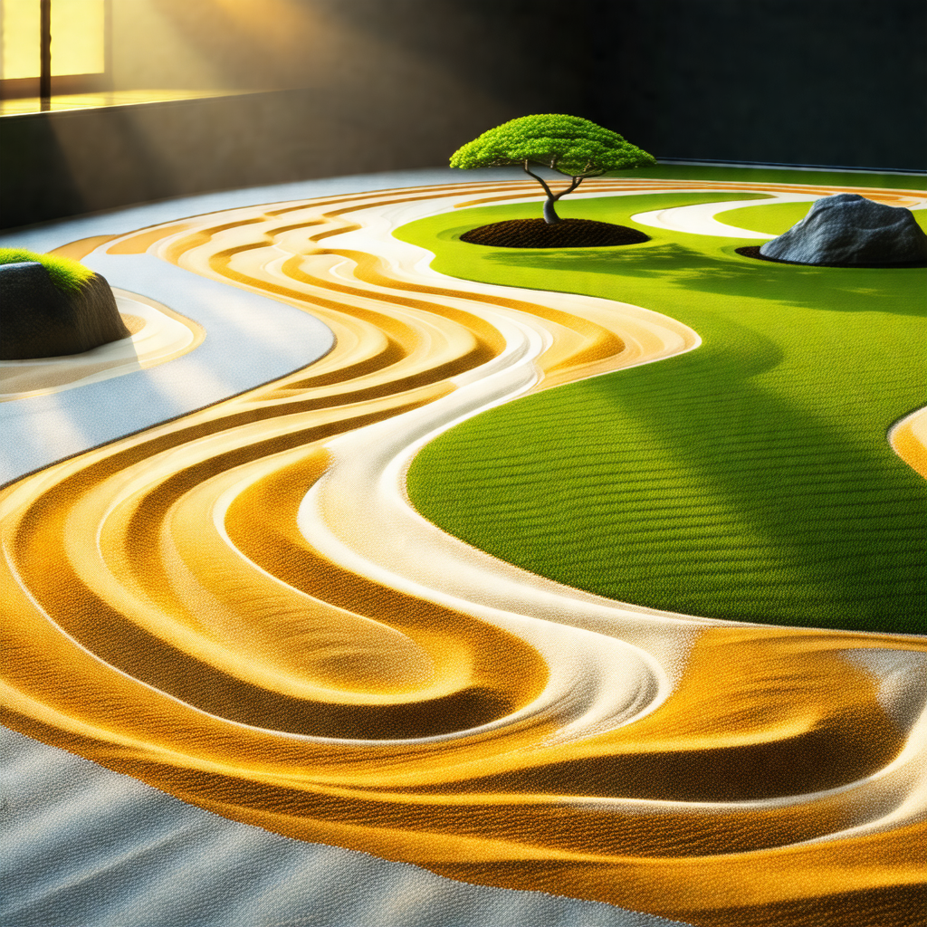 Large, intricately designed carpet that resembles a lands...