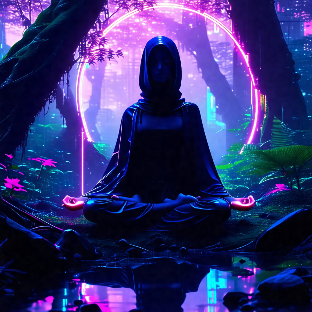 Woman sitting in a lotus position on a grassy area