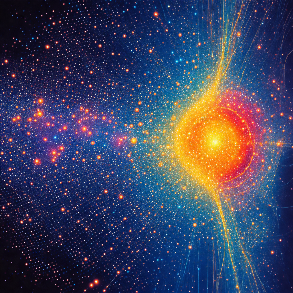 Colorful and detailed representation of a galaxy