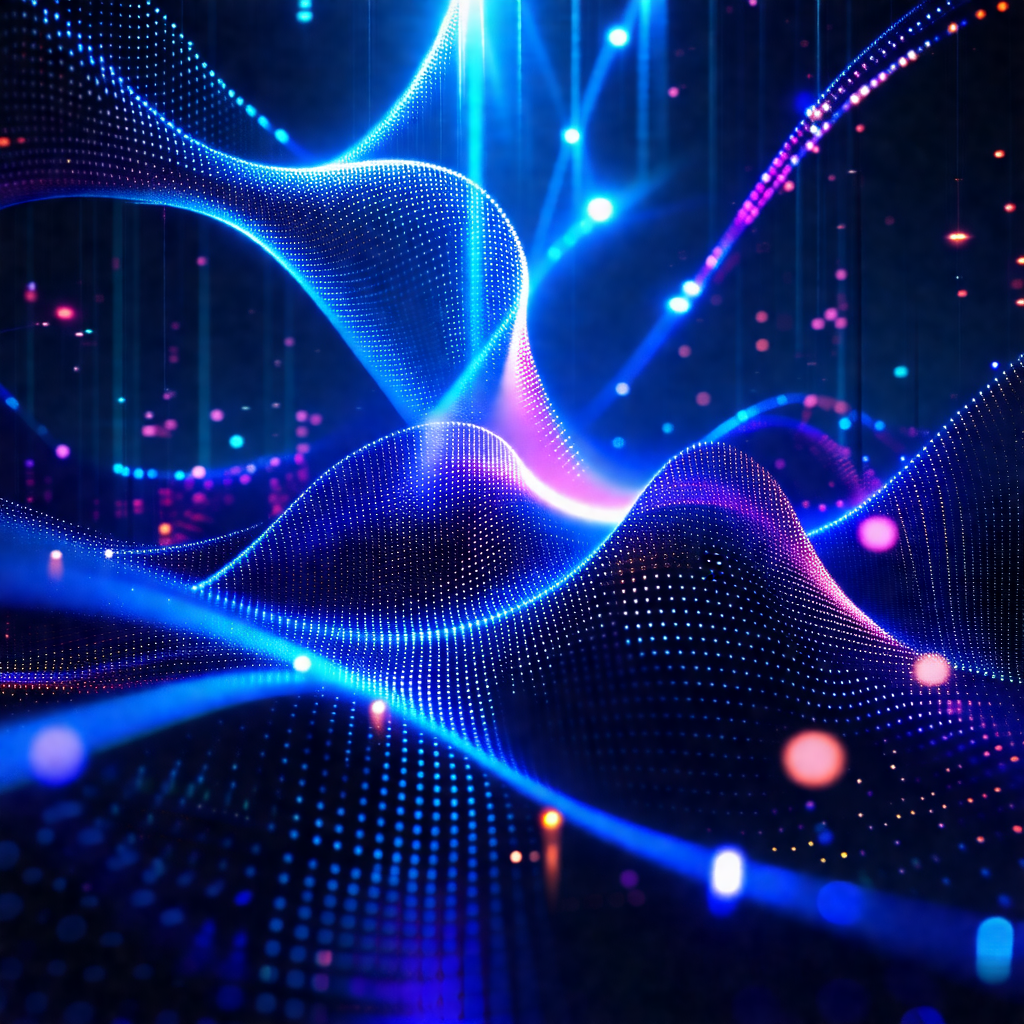Close-up of a blue and purple light show, possibly a ligh...