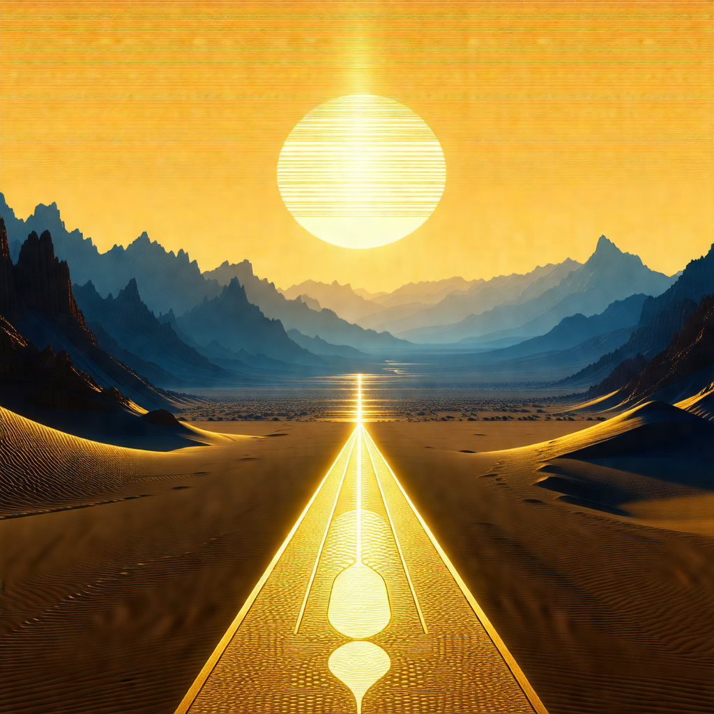 Beautiful sunset over a desert landscape