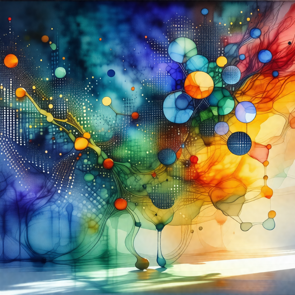 Colorful painting of a person standing in a room