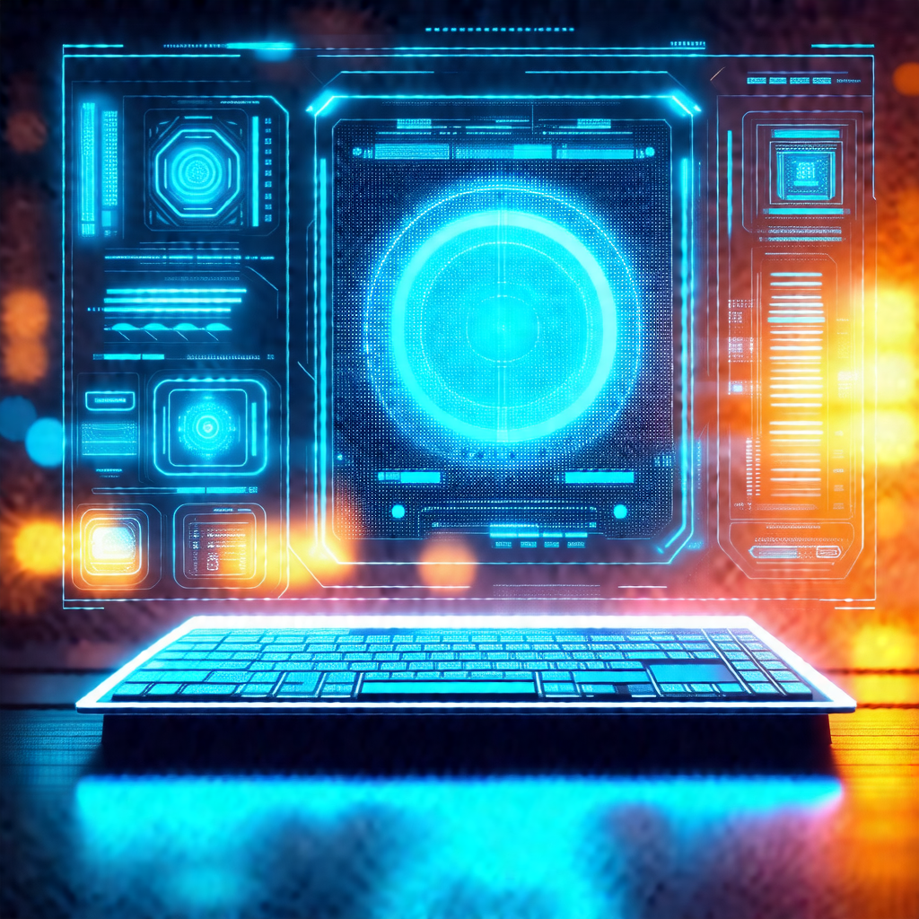 Laptop computer with a blue screen, sitting on a desk