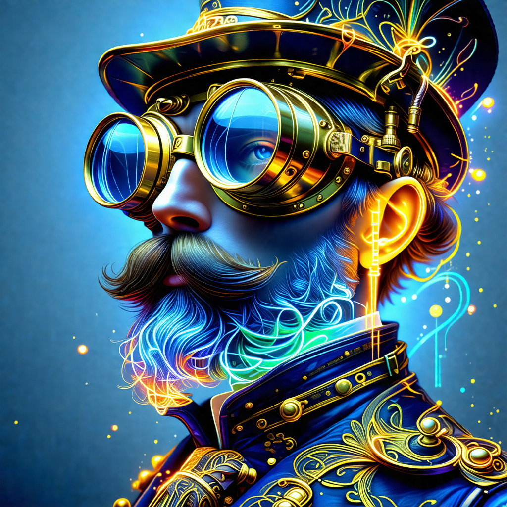 Man wearing a top hat and glasses, giving him a distincti...