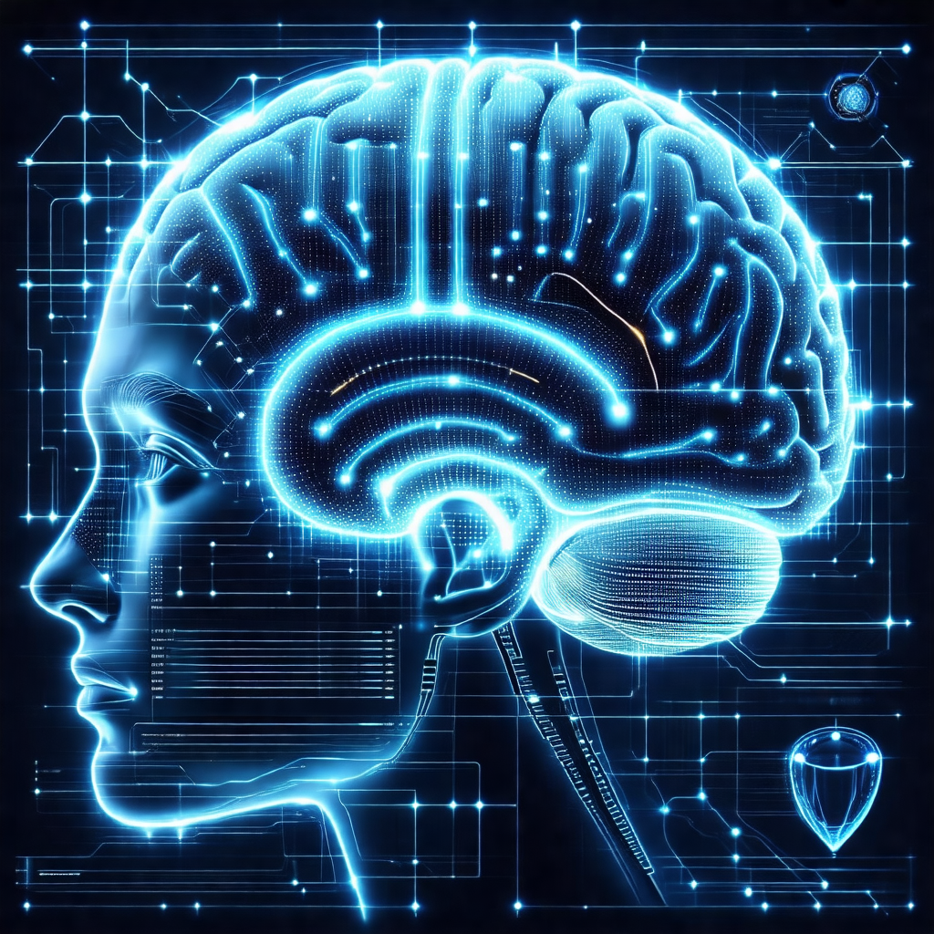 Close-up of a human head, with a focus on the brain and t...