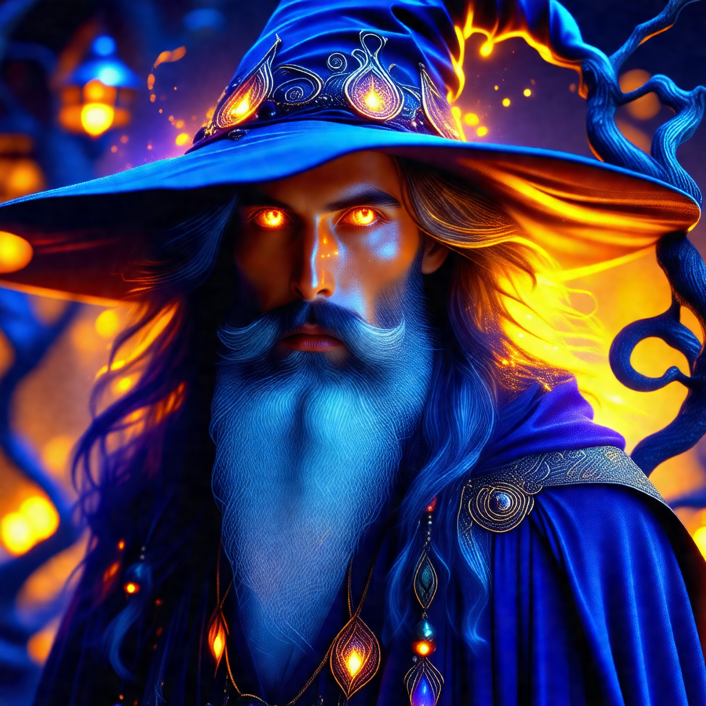 Man with a long beard and a blue hat, standing in front o...