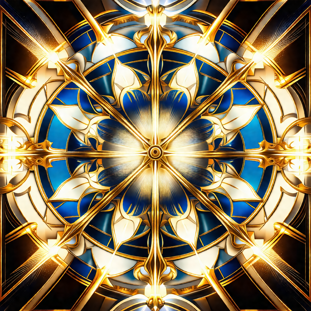 Beautifully designed circular pattern with a blue background