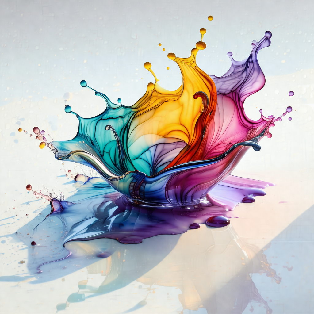 Glass bowl filled with a colorful liquid, possibly water ...