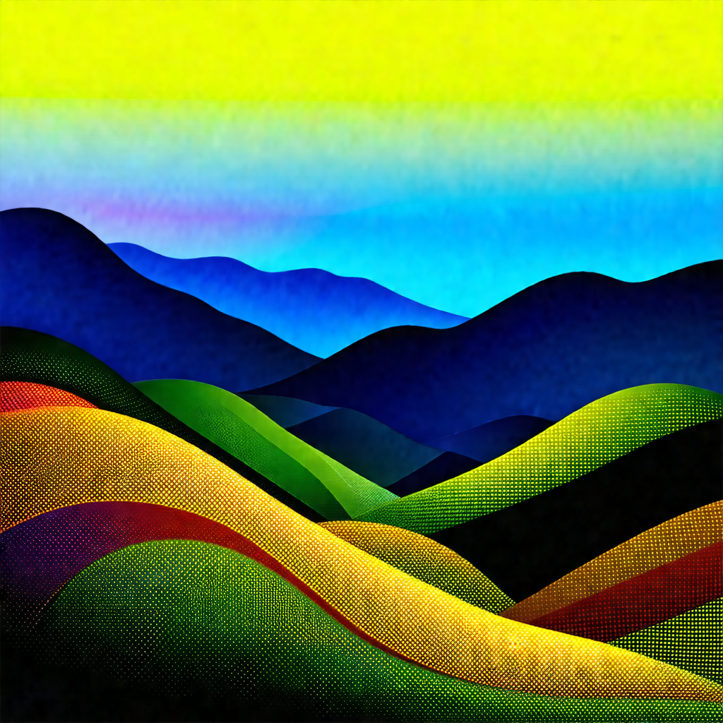 Beautiful mountain range with a vibrant color palette