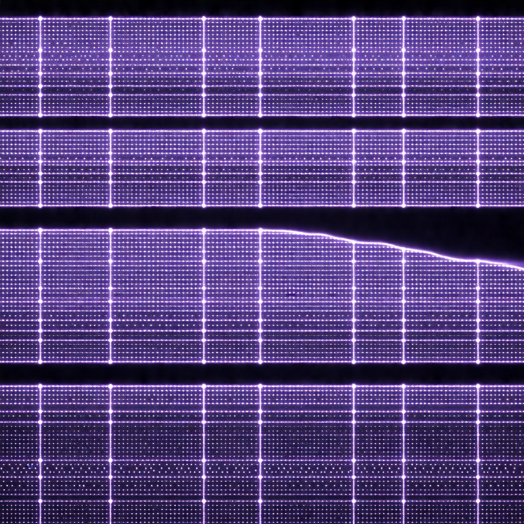 Purple screen with a light blue background