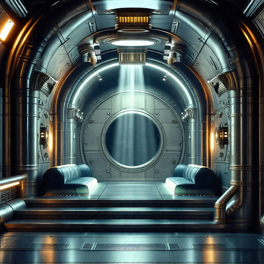 Computer-generated (cgi) scene of a futuristic space station