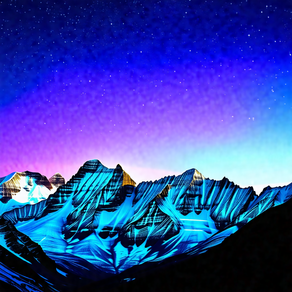 Beautiful mountain range with a blue sky above