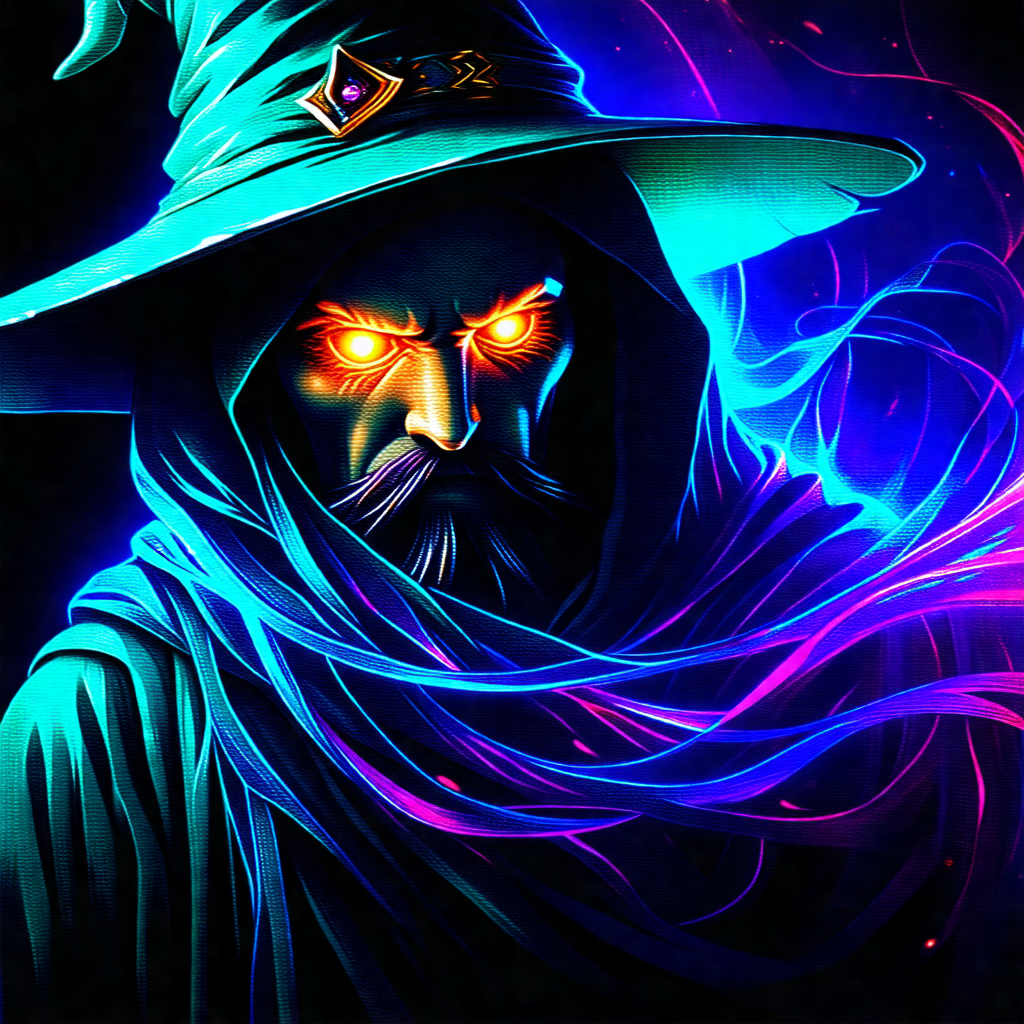 Wizard with a long beard and a green hat, standing in fro...