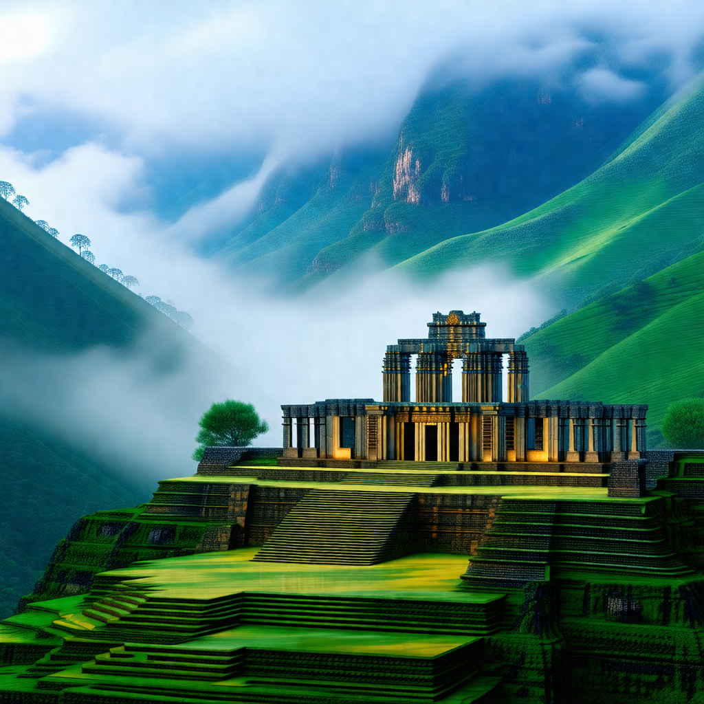 Large, ancient stone structure situated on a hillside