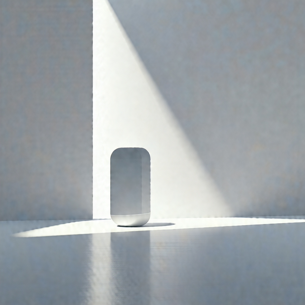 Small, square-shaped object, possibly a mirror, sitting o...