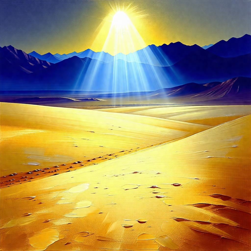Beautiful sunrise over a desert landscape