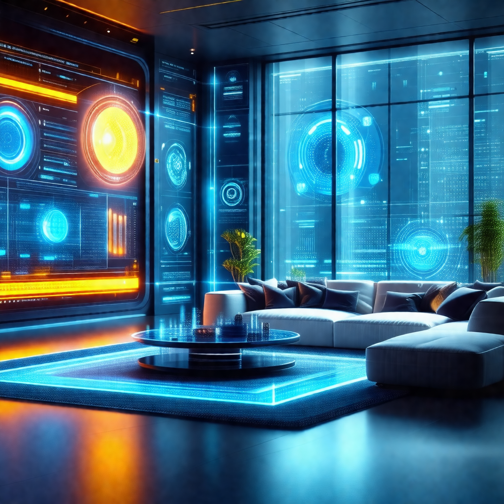 Modern living room with a futuristic design