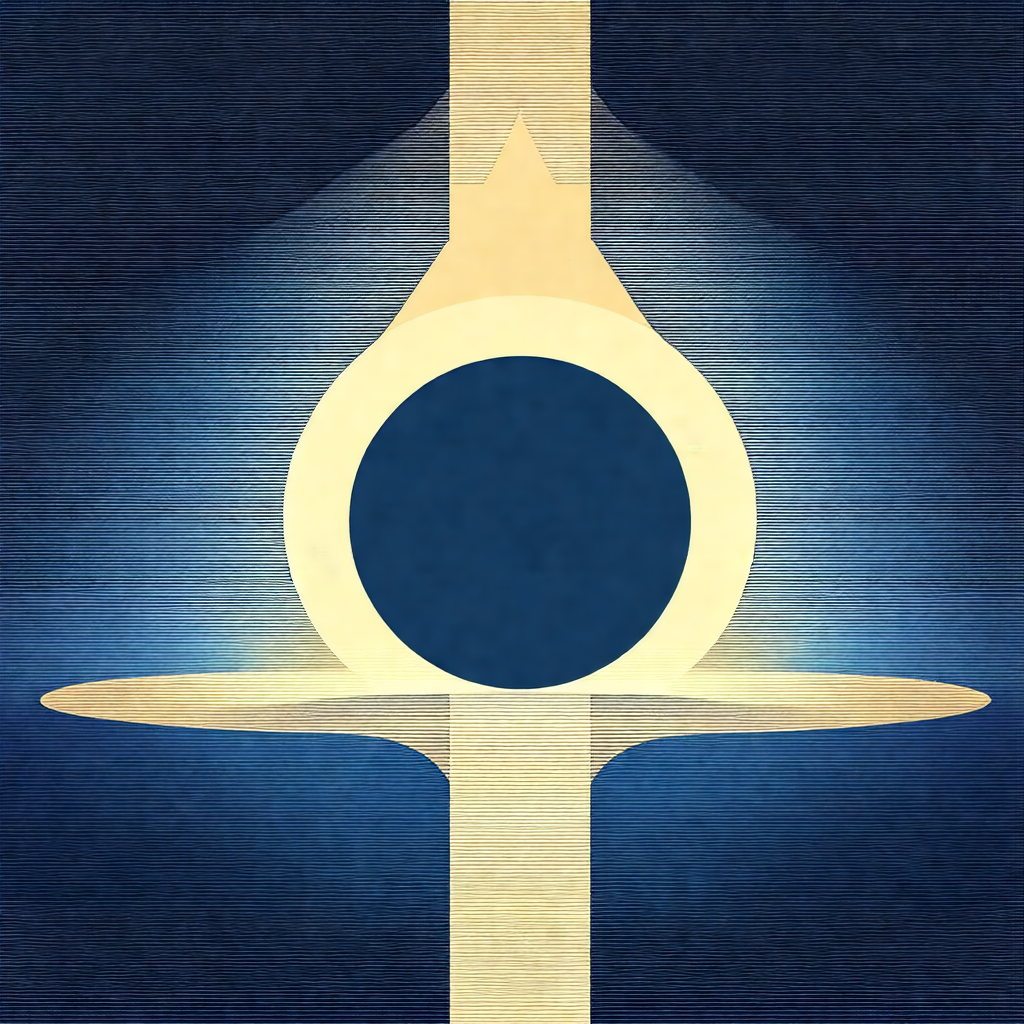 Large, round, blue object with a yellow center