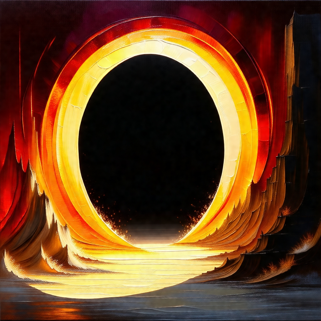 Large, circular, and brightly lit tunnel that appears to ...