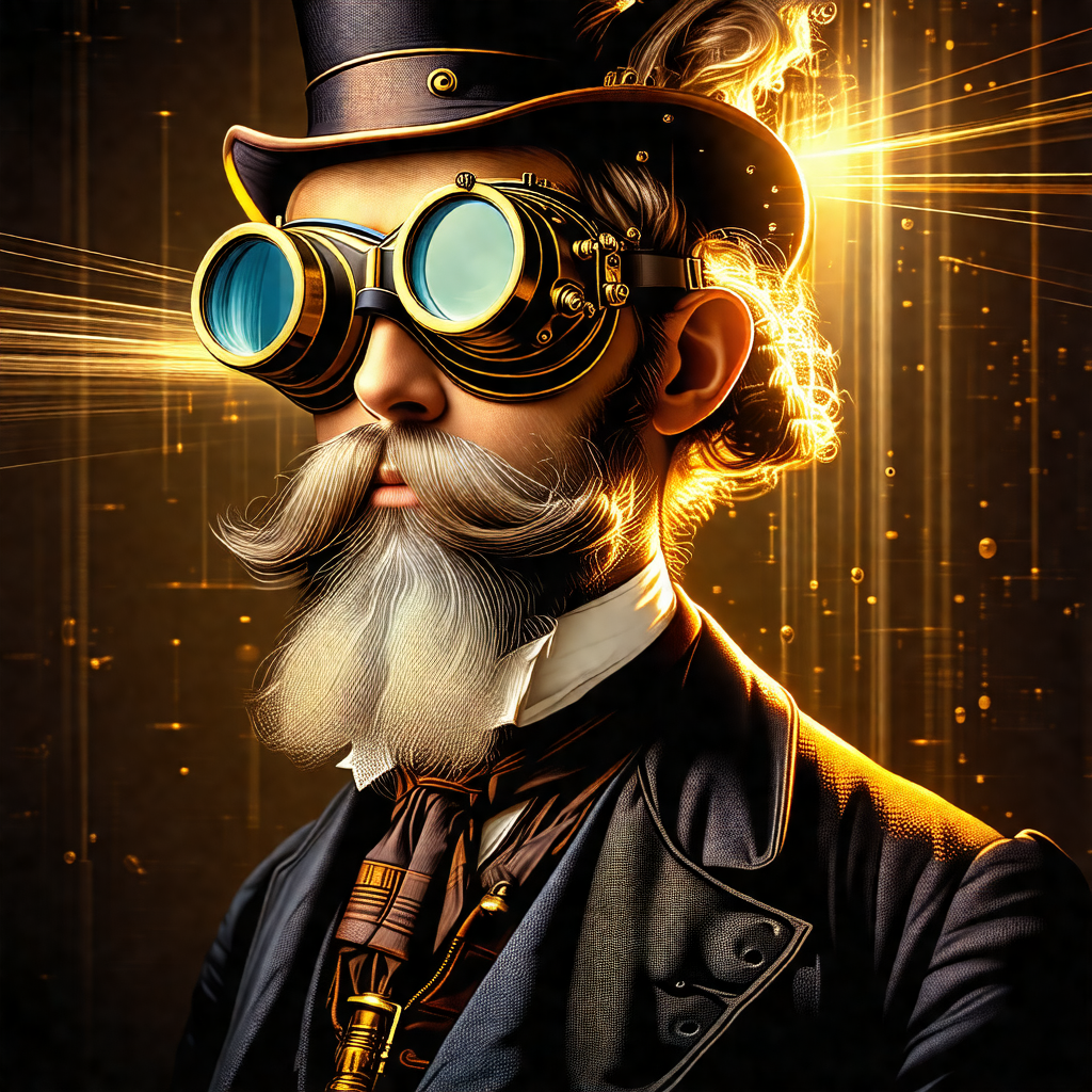 Man wearing a top hat and glasses, giving him a distincti...