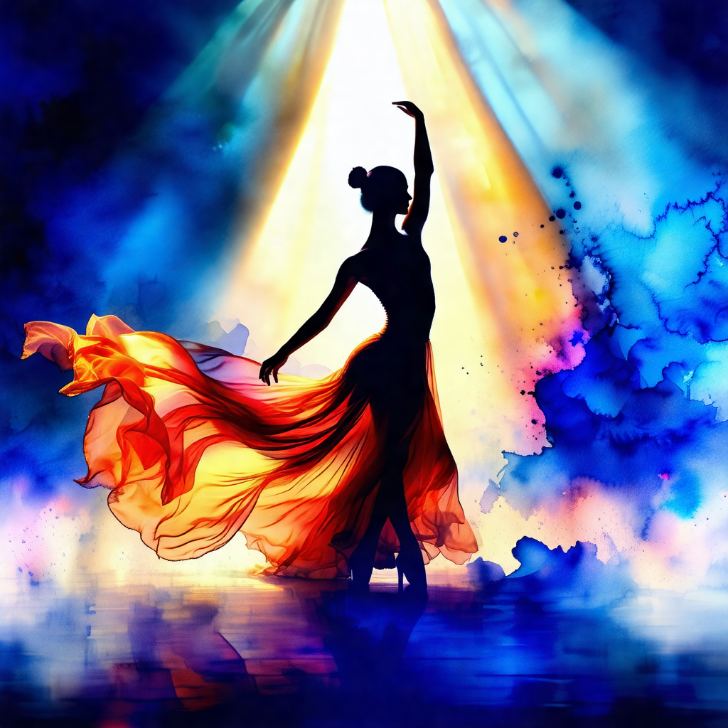 Woman in a red dress, standing on a stage and performing ...