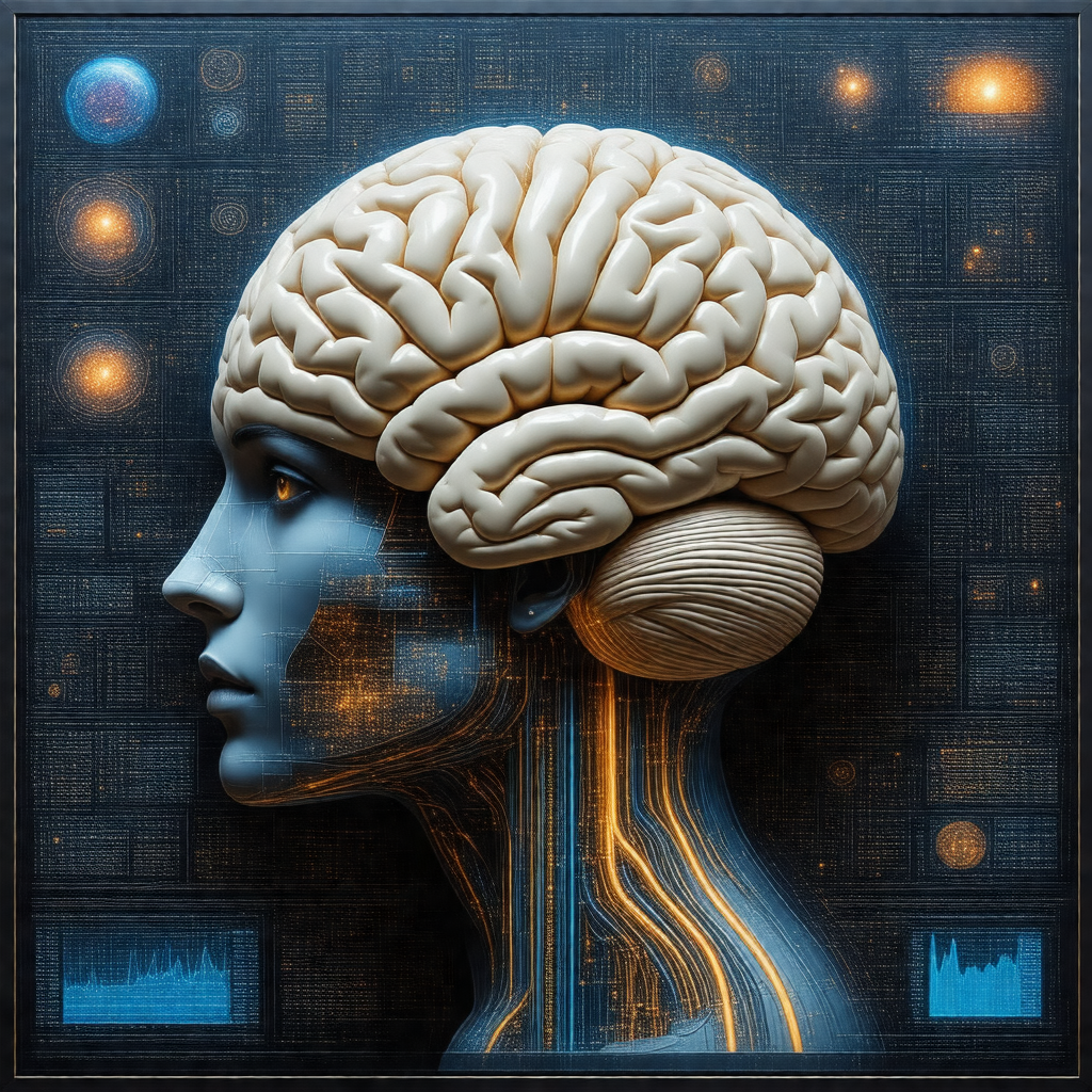 3d illustration of a human head, with a close-up view of ...