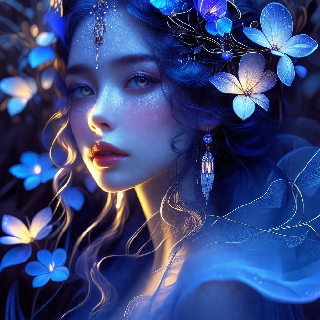 Beautiful woman with long, flowing hair
