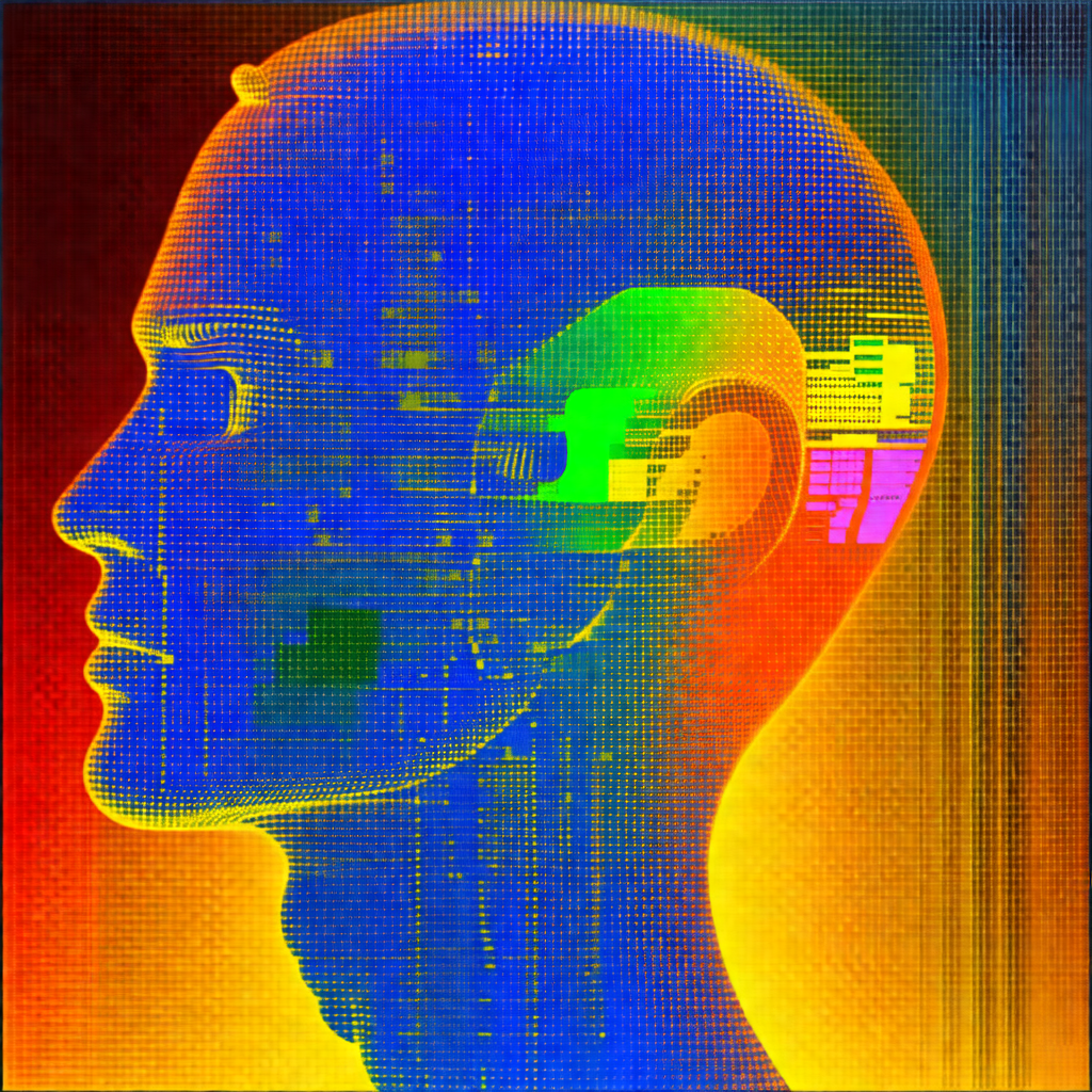 Close-up of a person's head, with a focus on the brain