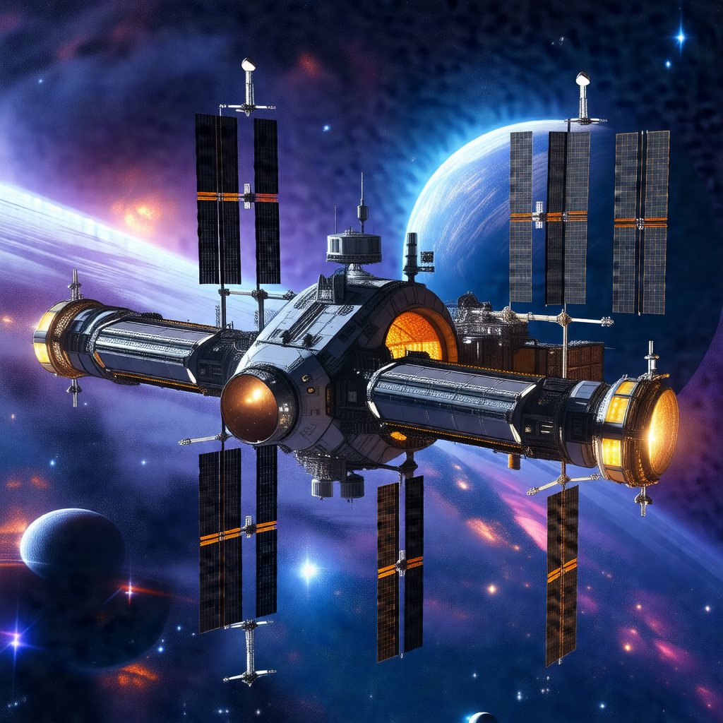 Large spacecraft with a distinctive design, resembling a ...