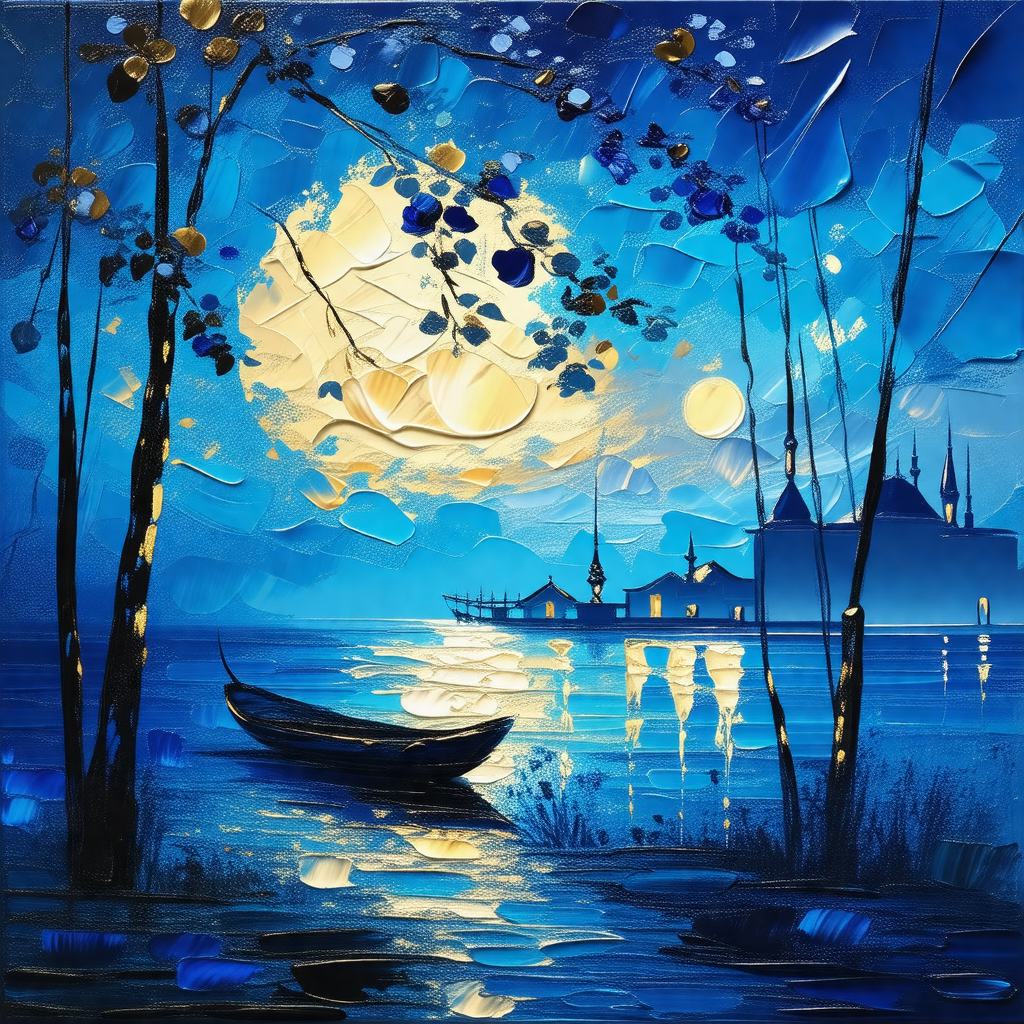 Serene scene of a boat floating on a body of water, possi...