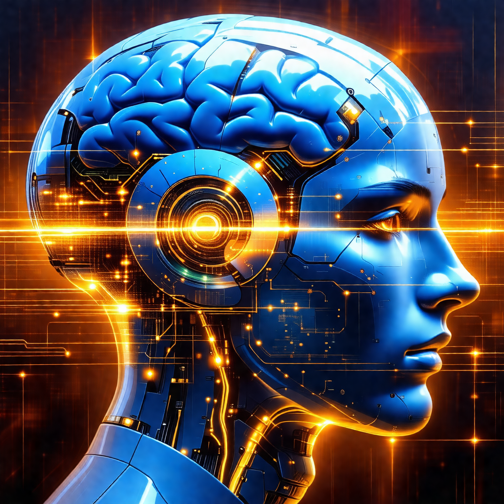 Close-up of a human head, with a blue hue to it