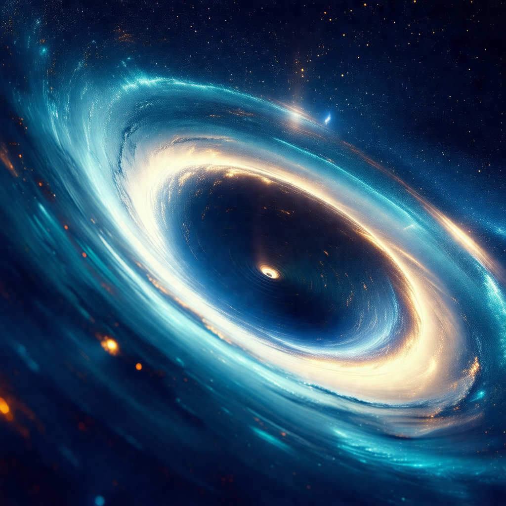 Large, brightly lit blue circle in the center of the frame