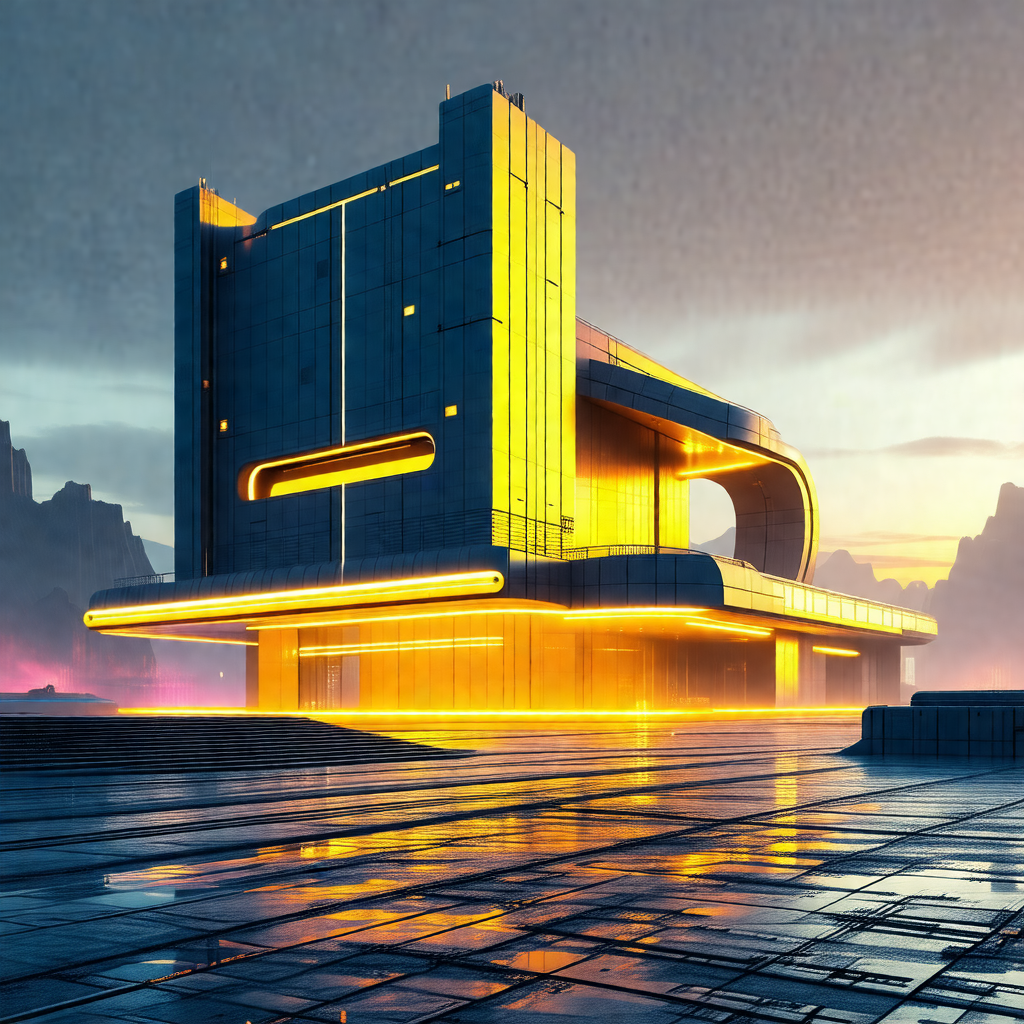 Large, modern building with a unique design