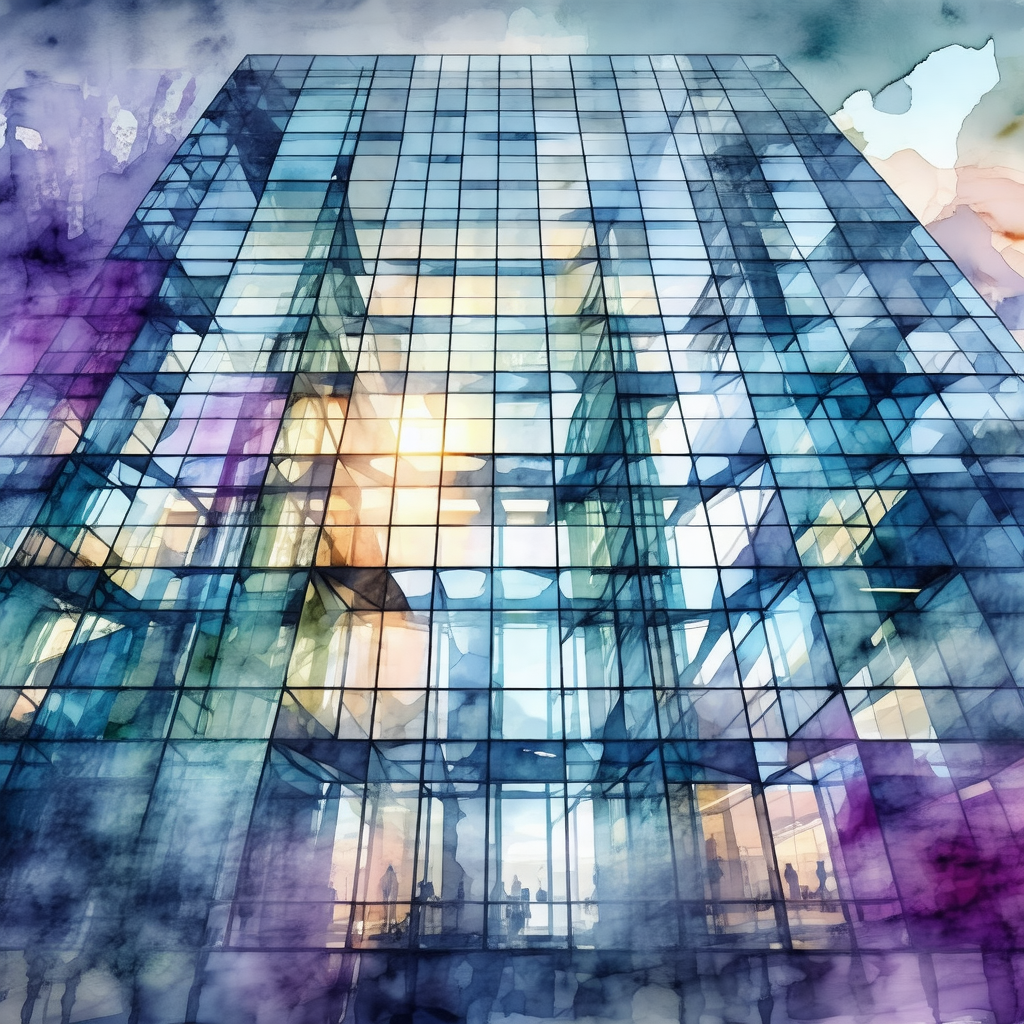 Large, modern building with a glass facade