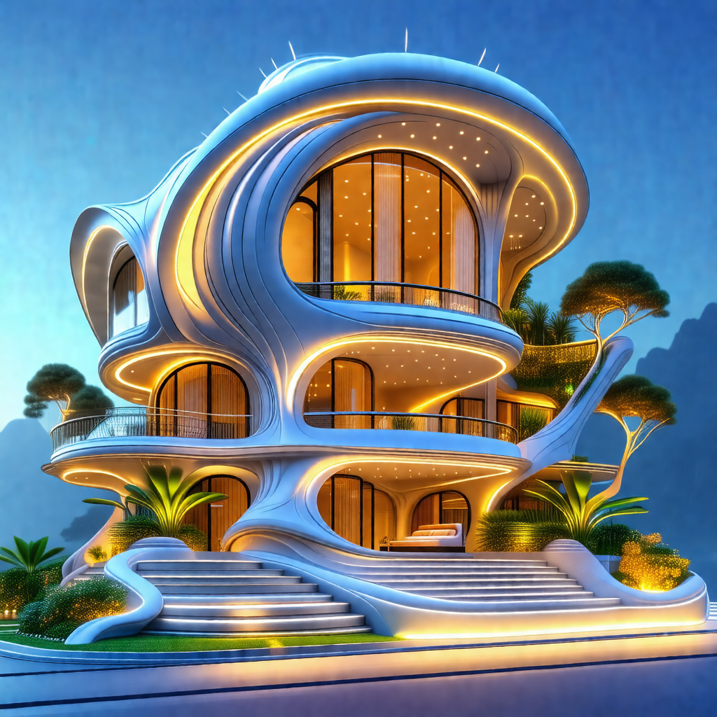 3d rendering of a large, modern-looking house