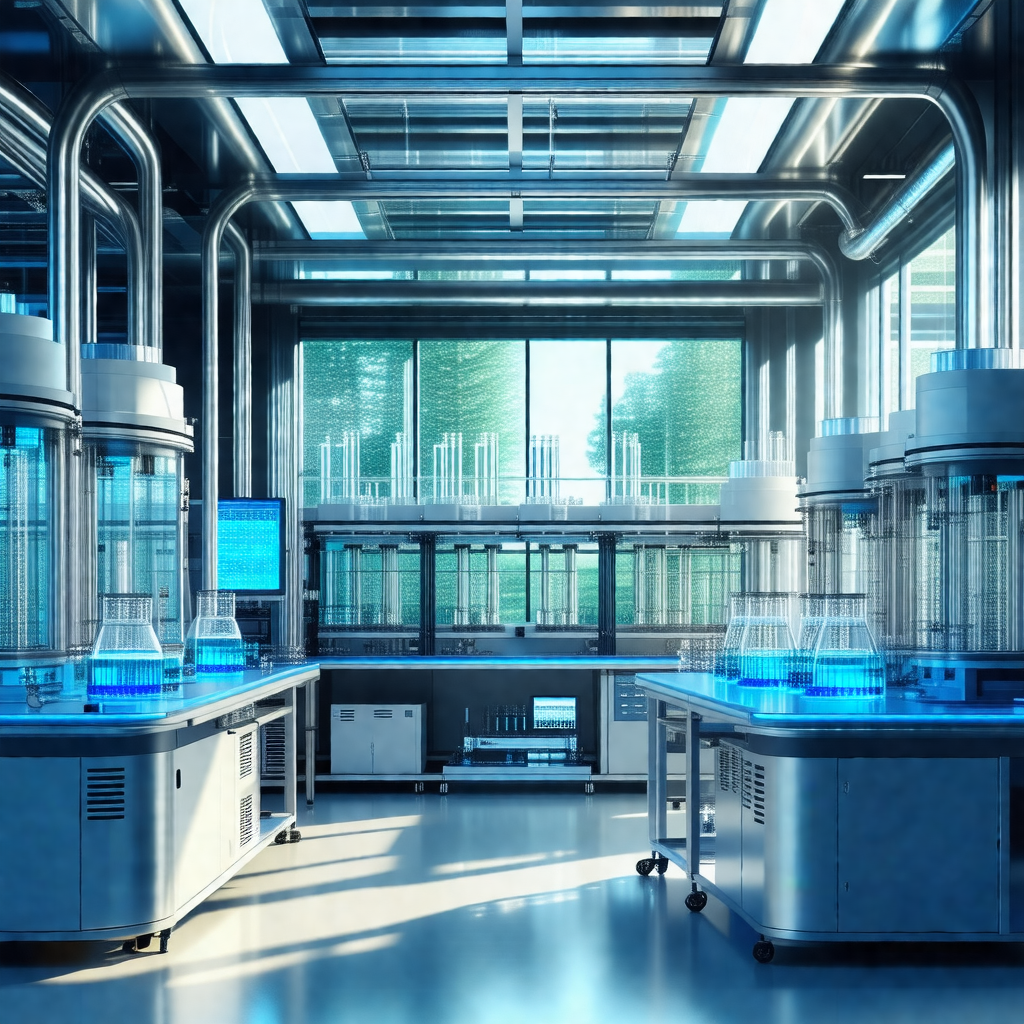 Computer-generated (cgi) depiction of a laboratory, featu...