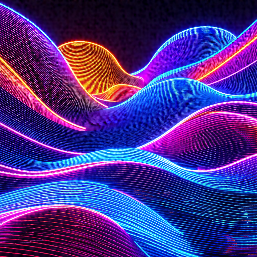 Vibrant and colorful display of light, resembling a wave ...