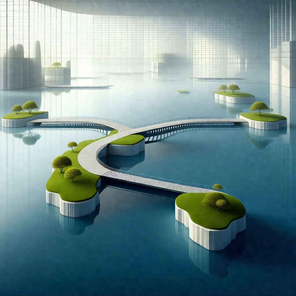 Large, intricate model of a city, complete with a bridge ...