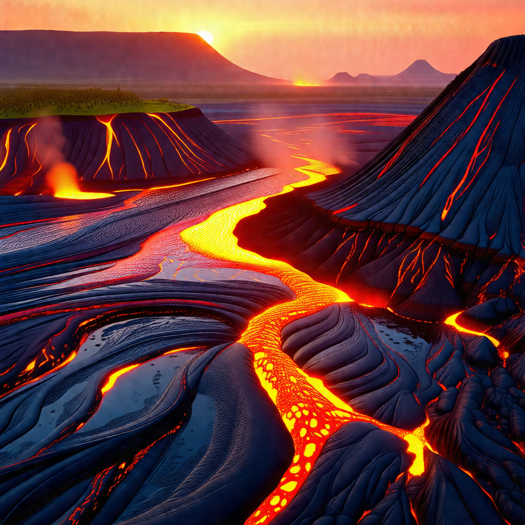 Beautiful landscape with a river flowing through a valley