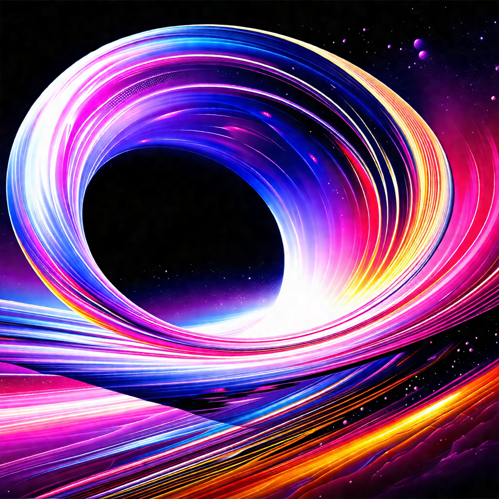 Colorful and vibrant painting of a black hole
